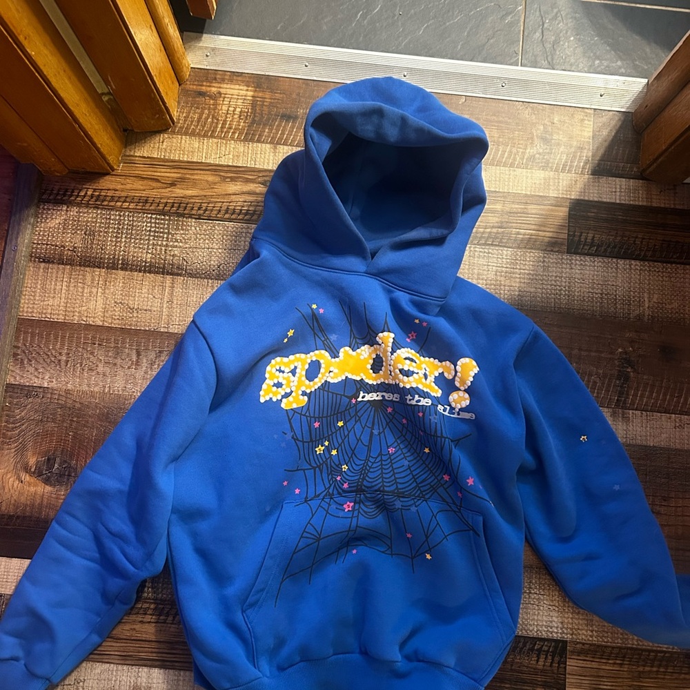 Spider Blue Graphic Hoodie